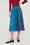 Спідниця MAX&Co. midi розкльошена колір блакитний Спідниця MAX&Co. midi розкльошена колір блакитний