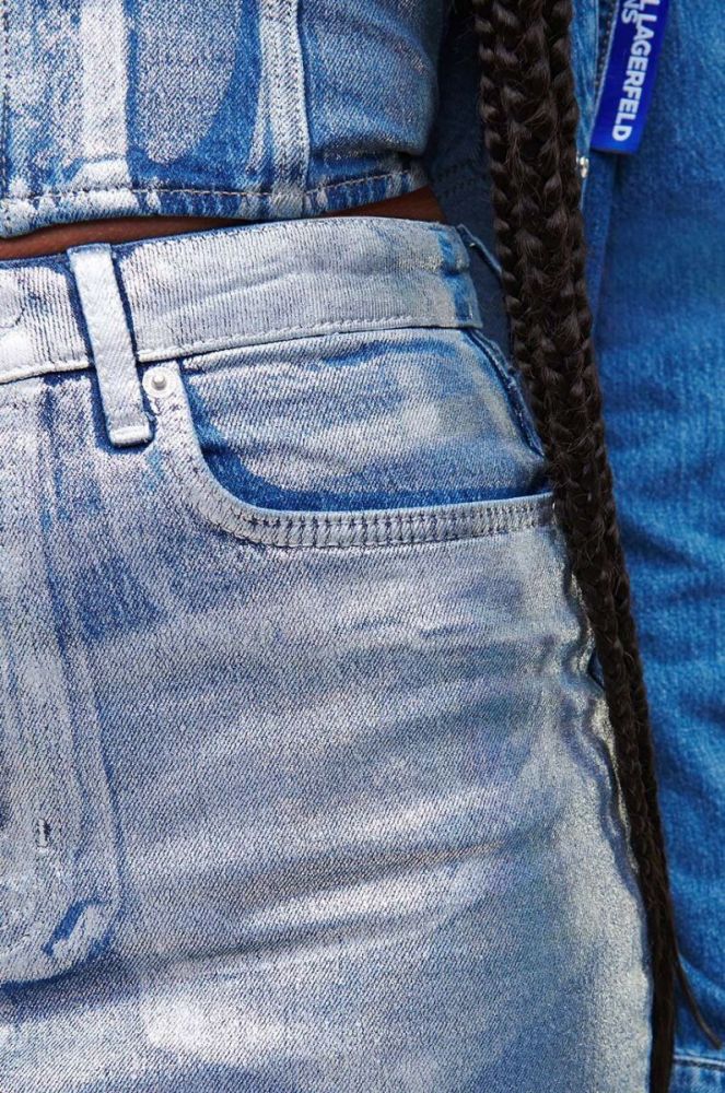 Джинсова спідниця Karl Lagerfeld Jeans mini олівець колір блакитний (3351778) фото 3