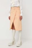 Спідниця Patrizia Pepe колір помаранчевий midi пряма