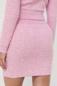 Спідниця з домішкою вовни Elisabetta Franchi колір рожевий mini олівець