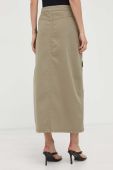 Джинсова спідниця Gestuz Aubrey колір зелений maxi пряма