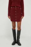 Вельветова спідниця Pepe Jeans Vicky колір бордовий mini пряма Вельветова спідниця Pepe Jeans Vicky колір бордовий mini пряма