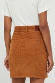 Вельветова спідниця Pepe Jeans Vicky колір коричневий mini пряма Вельветова спідниця Pepe Jeans Vicky колір коричневий mini пряма