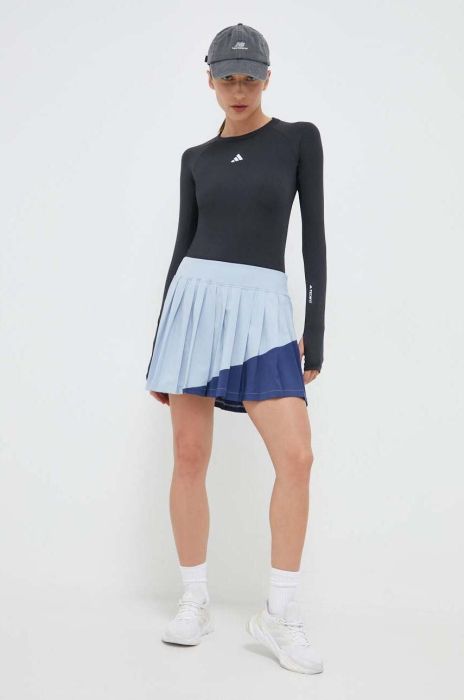 Спортивна спідниця adidas Performance Clubhouse mini розкльошена колір блакитний Спортивна спідниця adidas Performance Clubhouse mini розкльошена колір блакитний