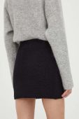 Вовняна спідниця Drykorn колір чорний mini пряма Вовняна спідниця Drykorn колір чорний mini пряма