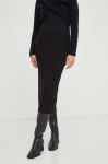 Вовняна спідниця Drykorn колір чорний midi олівець Вовняна спідниця Drykorn колір чорний midi олівець