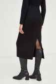 Вовняна спідниця Drykorn колір чорний midi олівець