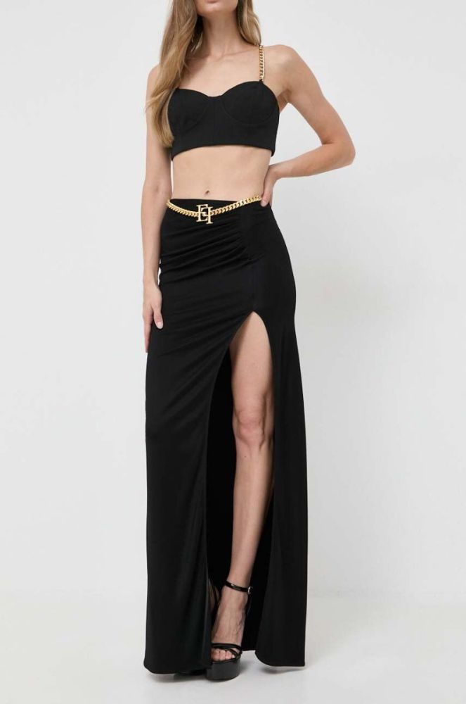 Спідниця Elisabetta Franchi колір чорний maxi пряма фото 2