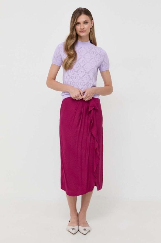 Спідниця Twinset колір фіолетовий maxi пряма фото 2