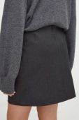 Спідниця з домішкою вовни Alohas Carolina колір сірий mini олівець Спідниця з домішкою вовни Alohas Carolina колір сірий mini олівець