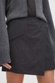 Спідниця з домішкою вовни Alohas Carolina колір сірий mini олівець Спідниця з домішкою вовни Alohas Carolina колір сірий mini олівець