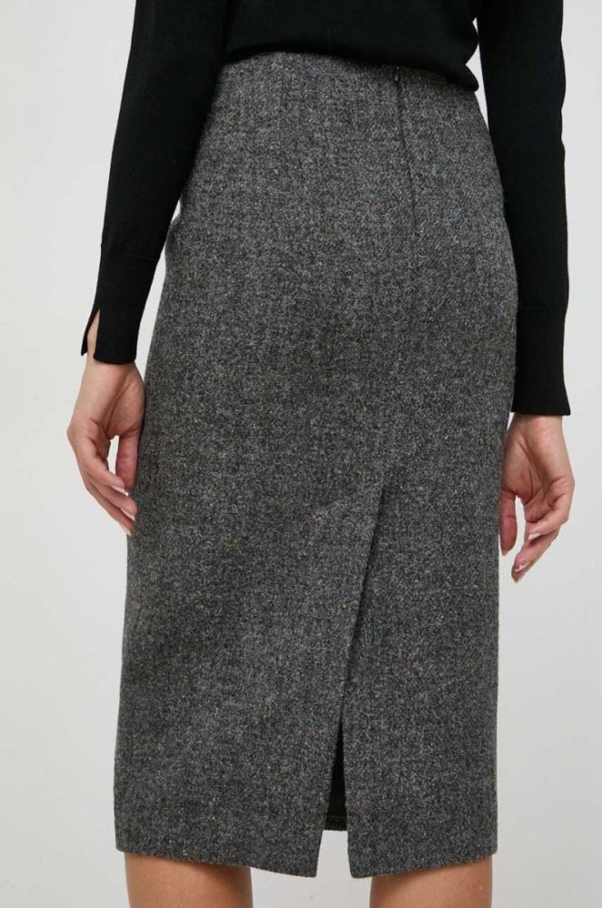 Вовняна спідниця Weekend Max Mara колір сірий midi олівець (3598380) фото 3
