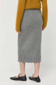 Вовняна спідниця Weekend Max Mara колір сірий midi пряма