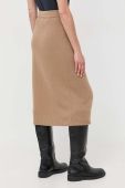 Вовняна спідниця Weekend Max Mara колір коричневий midi олівець