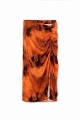 Спідниця Desigual 23WWFW07 WOMAN WOVEN SKIRT LONG колір помаранчевий midi пряма