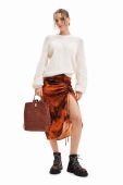 Спідниця Desigual 23WWFW07 WOMAN WOVEN SKIRT LONG колір помаранчевий midi пряма