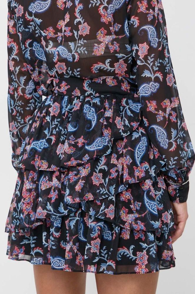 Спідниця Guess колір чорний mini розкльошена (3534154) фото 3