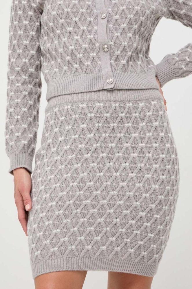 Спідниця Guess колір сірий midi олівець фото 4