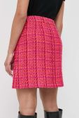 Спідниця з домішкою вовни Luisa Spagnoli колір рожевий mini розкльошена