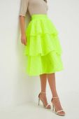 Спідниця Custommade колір зелений midi розкльошена