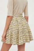 Спідниця з домішкою вовни Custommade колір зелений mini розкльошена