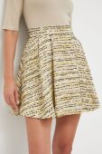 Спідниця з домішкою вовни Custommade колір зелений mini розкльошена