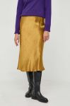 Спідниця Max Mara Leisure колір жовтий midi розкльошена Спідниця Max Mara Leisure колір жовтий midi розкльошена