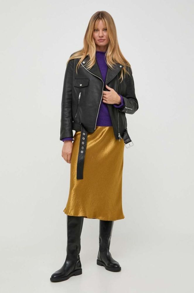 Спідниця Max Mara Leisure колір жовтий midi розкльошена фото 2