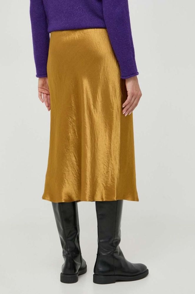 Спідниця Max Mara Leisure колір жовтий midi розкльошена фото 3