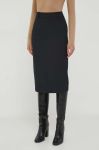 Спідниця United Colors of Benetton колір чорний midi олівець Спідниця United Colors of Benetton колір чорний midi олівець