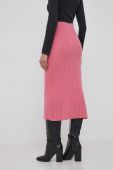 Вовняна спідниця United Colors of Benetton колір рожевий midi олівець Вовняна спідниця United Colors of Benetton колір рожевий midi олівець