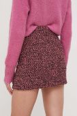 Спідниця з домішкою вовни United Colors of Benetton колір рожевий mini пряма