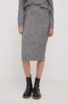Спідниця з домішкою вовни United Colors of Benetton колір сірий midi олівець Спідниця з домішкою вовни United Colors of Benetton колір сірий midi олівець