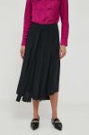 Спідниця Sisley колір чорний midi розкльошена Спідниця Sisley колір чорний midi розкльошена