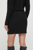 Вовняна спідниця Sisley колір чорний mini олівець Вовняна спідниця Sisley колір чорний mini олівець