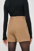 Вовняна спідниця BOSS колір бежевий mini олівець Вовняна спідниця BOSS колір бежевий mini олівець