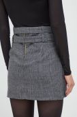 Спідниця з домішкою вовни Pinko колір сірий mini пряма Спідниця з домішкою вовни Pinko колір сірий mini пряма