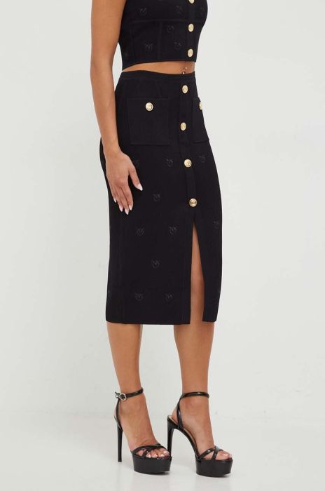 Спідниця Pinko колір чорний midi пряма (3588658)