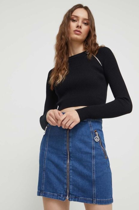 Джинсова спідниця Moschino Jeans mini пряма колір блакитний