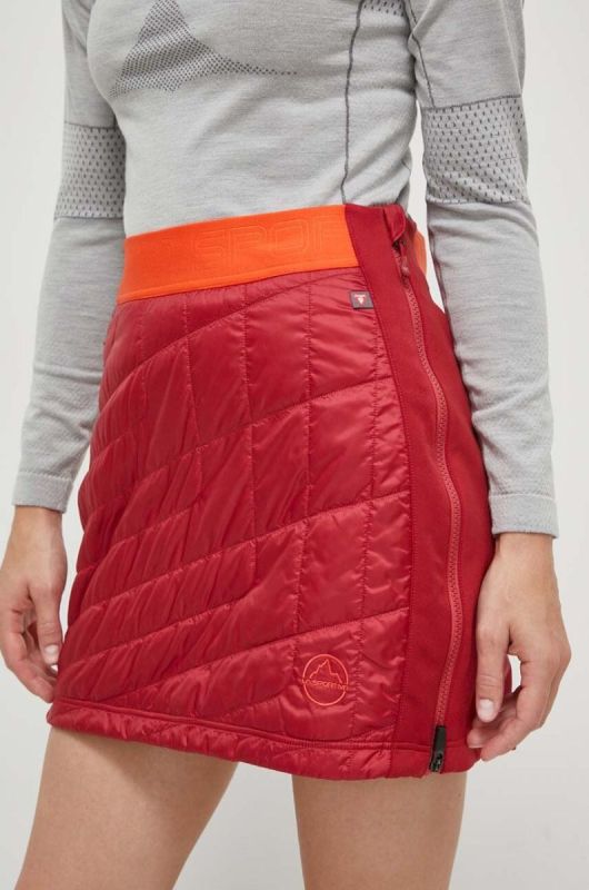 Спортивна спідниця LA Sportiva Warm Up Primaloft колір червоний mini пряма