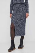 Спідниця з домішкою вовни Tommy Hilfiger колір синій midi олівець