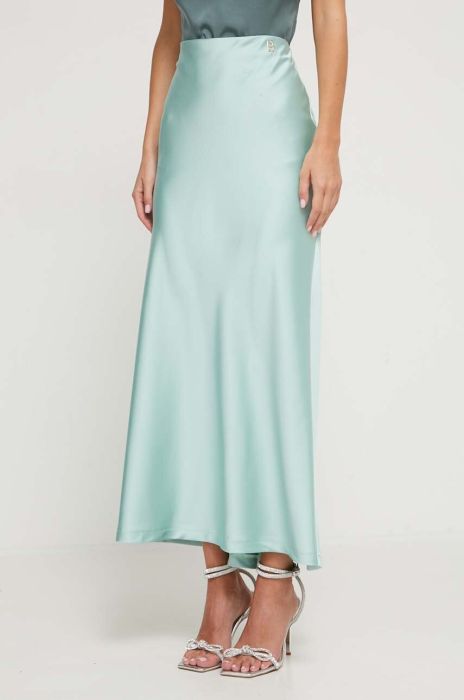 Спідниця Blugirl Blumarine колір зелений midi пряма