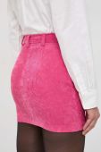 Вельветова спідниця Patrizia Pepe колір рожевий mini олівець Вельветова спідниця Patrizia Pepe колір рожевий mini олівець