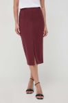 Спідниця з домішкою вовни Patrizia Pepe колір бордовий midi олівець Спідниця з домішкою вовни Patrizia Pepe колір бордовий midi олівець