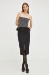 Спідниця з домішкою вовни Patrizia Pepe колір чорний midi олівець Спідниця з домішкою вовни Patrizia Pepe колір чорний midi олівець