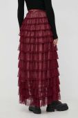 Спідниця Twinset колір бордовий maxi розкльошена