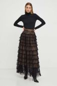 Спідниця Twinset колір чорний maxi розкльошена (3633273)