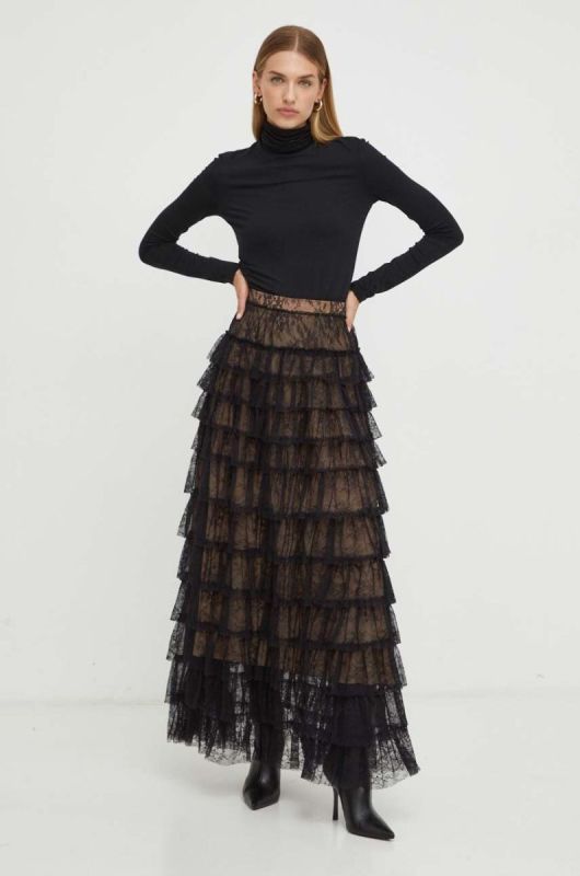 Спідниця Twinset колір чорний maxi розкльошена (3633273) фото 2