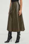 Спідниця Twinset колір зелений midi розкльошена Спідниця Twinset колір зелений midi розкльошена
