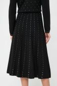 Спідниця Twinset колір чорний midi розкльошена (3635200)